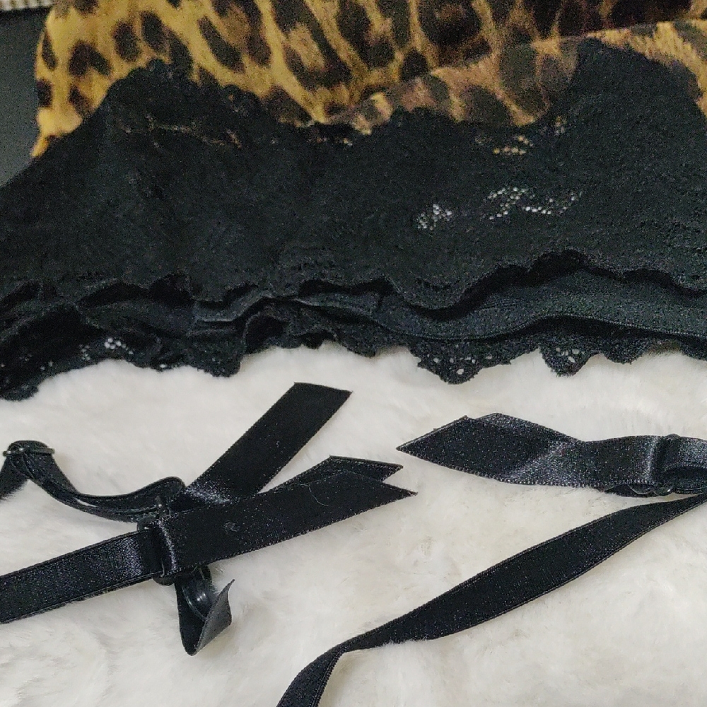 Cacique Black Lace Garter Belt Sz 26/28